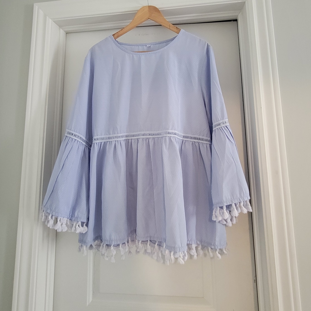 Purple Boxy 3/4 Sleeve Tunic